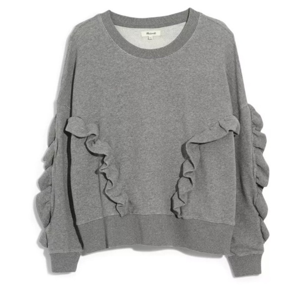 Madewell Tops - New Madewell Ruffle Sweatshirt Size Small